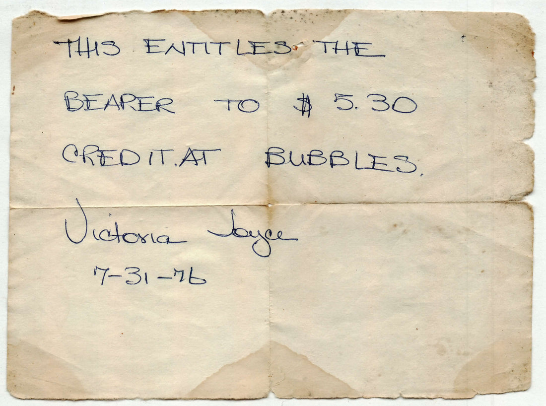 Store credit voucher from 1976